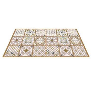 Brown random tile vinyl rug - TenStickers