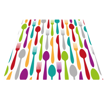 Colorful Cutlery Pattern kitchen mat - TenStickers