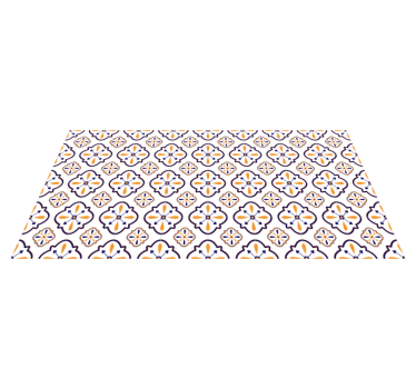 Floral Tile Replica kitchen mat - TenStickers