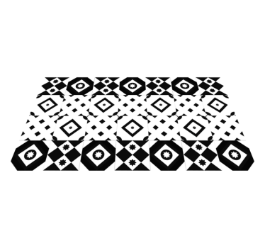 Monochrome geometric shapes kitchen mat - TenStickers