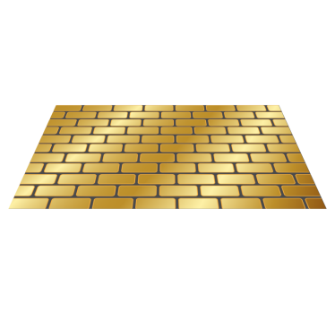 Gold brick wall illustration contemporary rugs - TenStickers