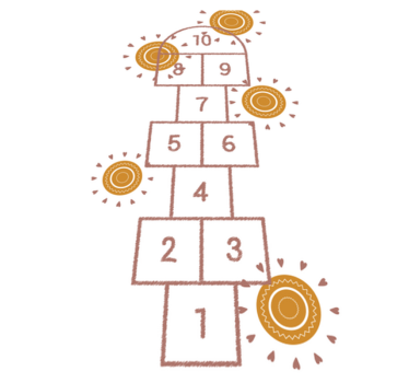 Nordic Hopscotch kids vinyl carpet - TenStickers