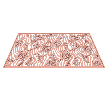 Zebra floral fusion bedroom carpet - TenStickers