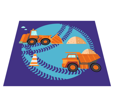Construction Playzone kids carpet - TenStickers