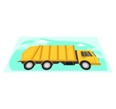 Yellow garbage truck kids vinyl carpet - TenStickers