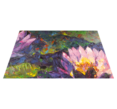 Lotus rectangular scenes flower vinyl rug - TenStickers