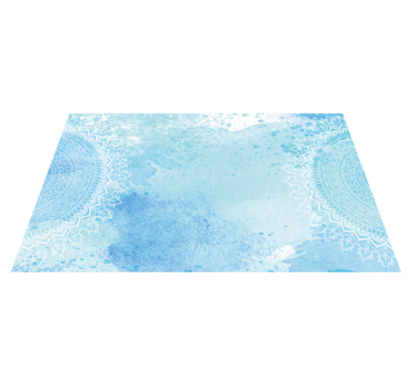 Blue watercolour mandala mat - TenStickers