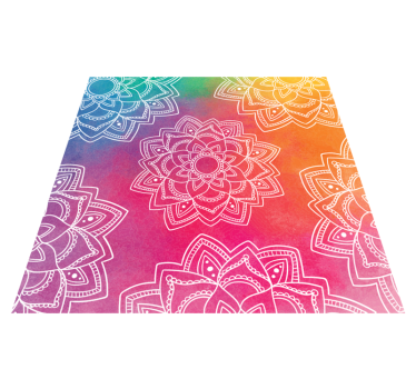Rainbow colour background mandala mat - TenStickers