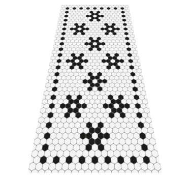 Black and white mosaic vinyl rug - TenStickers