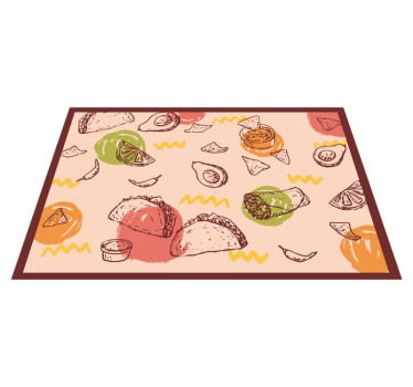 Culinary Sketches kitchen mat - TenStickers
