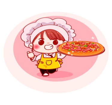Cartoon chef round kitchen flooring - TenStickers