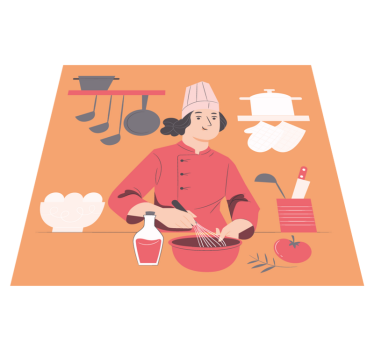 Chef Illustration kitchen mat - TenStickers