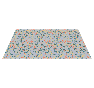 Vibrant abstract forms marble rug - TenStickers