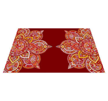 Ethnic red mandala ethnic style rugs - TenStickers