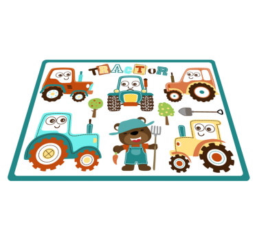 Animated Tractors kids carpet - TenStickers