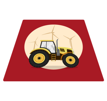 Yellow and Red Tractor kids vinyl carpet - TenStickers
