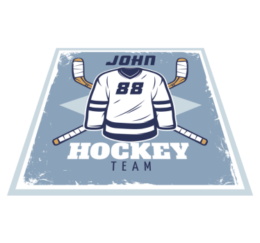 Personalized Hockey Emblem custom floor mat - TenStickers