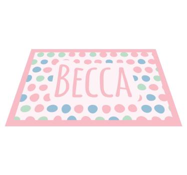 Personalized Polka Dots custom floor mat - TenStickers