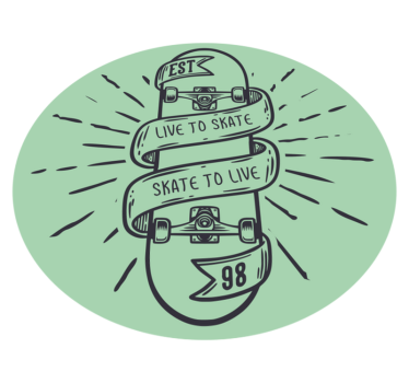 Skate to Live vinyl rugs for bedrooms - TenStickers