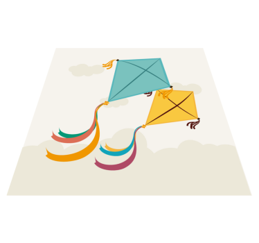 Flying Kites Illustration kids carpet - TenStickers