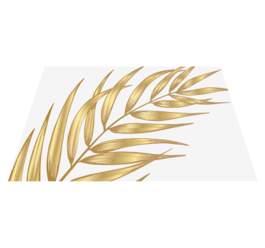 Gold palm leaf flower rug - TenStickers