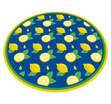 Citrus lemon design kitchen mat - TenStickers