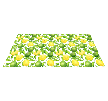 Lemons and Limes flower rug - TenStickers