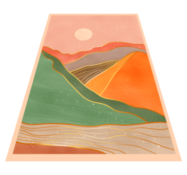 Colourful pastel landscape nordic style rugs - TenStickers