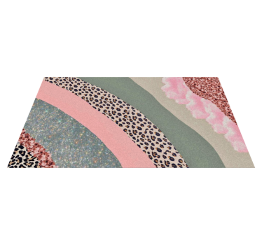 Layered colour waves bedroom carpet - TenStickers