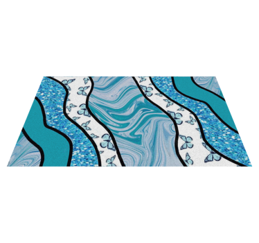 Gentle azure currents texture rug - TenStickers