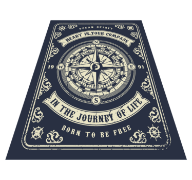 Mariner's compass kitchen flooring - TenStickers