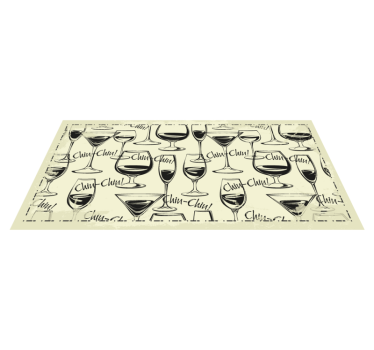 Cheers wine glasses kitchen mat - TenStickers
