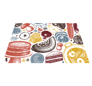 Culinary illustrations kitchen mat - TenStickers