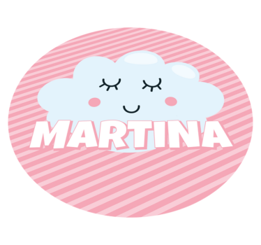 Cute cloud with name kids rug - TenStickers