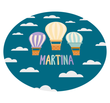 Air balloons with name kids rug - TenStickers