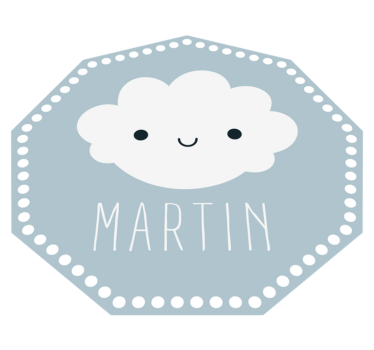 Grey cloud with name nursery rug - TenStickers