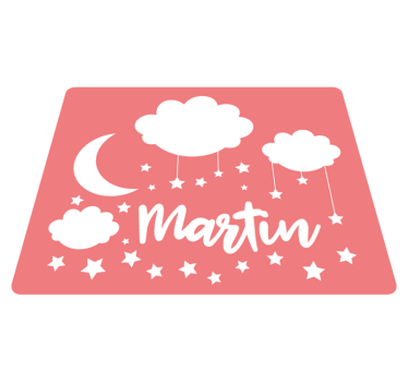 Sweet nigh sky with name kids rug - TenStickers