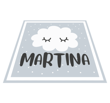 Gray Cloud With Name nursery rug - TenStickers