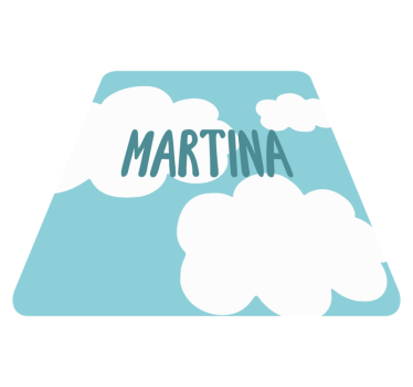 Classic clouds with name kids rug - TenStickers