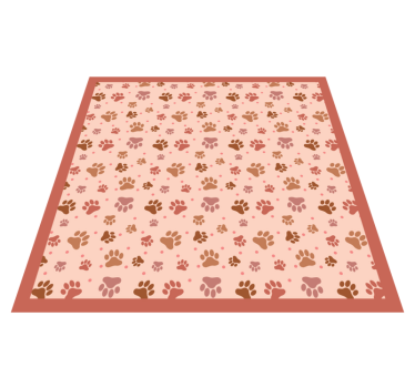 Brown paw prints animal print carpet - TenStickers