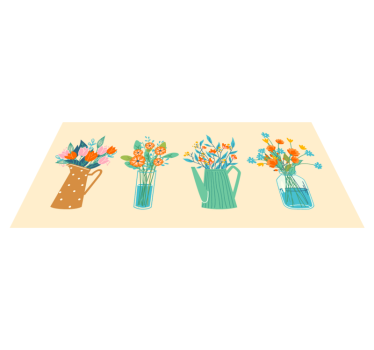 Botanical Centerpiece Arrangement floral rug - TenStickers