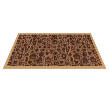 Coffee cup patterns kitchen mat - TenStickers