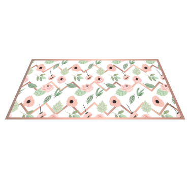 Floral zig zaks kitchen flooring - TenStickers