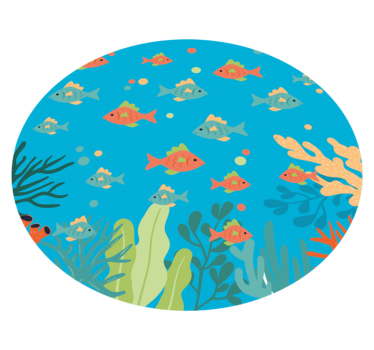 Colorful underwater scene bathroom mat - TenStickers