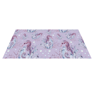 Seahorse coral design bathroom mat - TenStickers