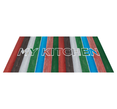 Striped colorful kitchen vinyl mat - TenStickers