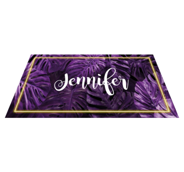Purple monstera with name bedroom carpet - TenStickers