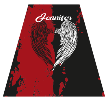 Heart wings with name teenage bedroom rug - TenStickers
