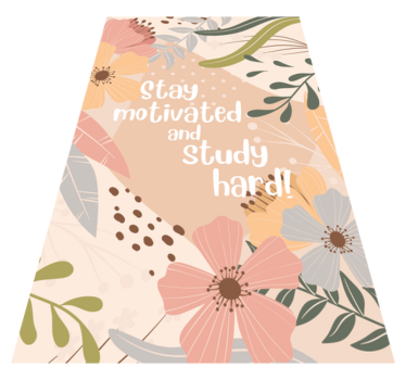 Stay motivated and study quote rug - TenStickers