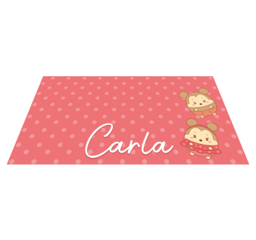 Baby mice with name kids rug - TenStickers